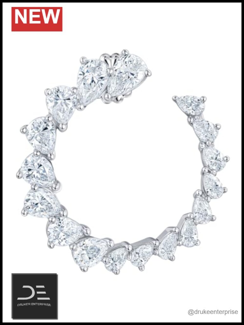 Pear Moissanite Hoop Earrings Sterling Silver Womens Jewelry Gift
